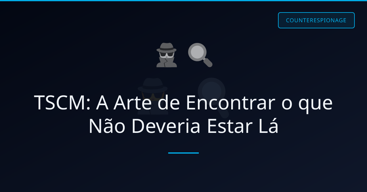 TSCM: A Arte de Encontrar o que Não Deveria Estar Lá